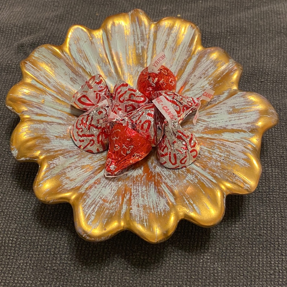 VTG MCM Stangl Antique Gold #4033 Art Pottery Decor Trinket Candy Dish